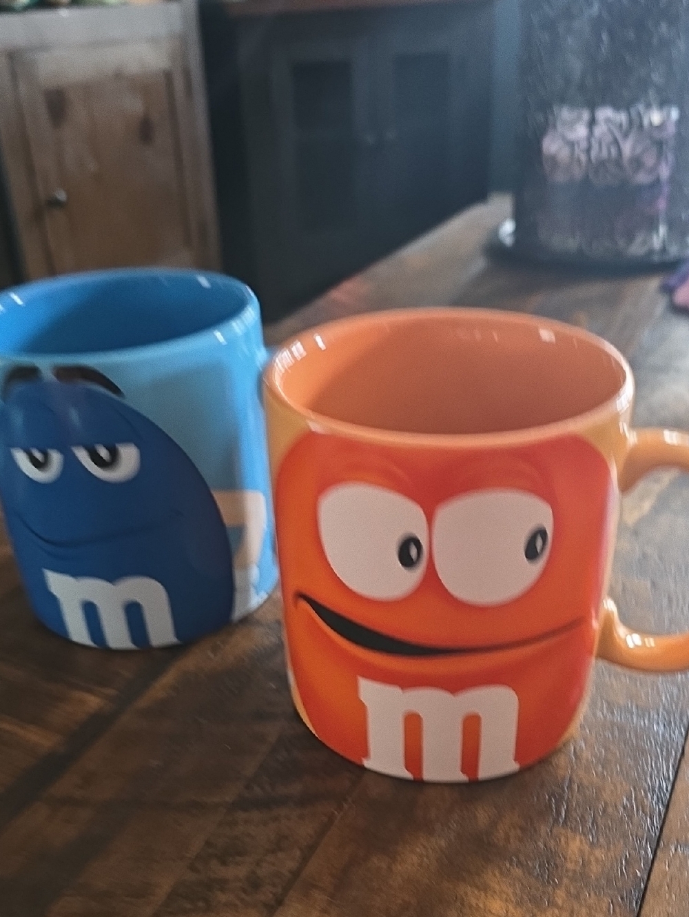 M&M'S Orange and Blue Character Ceramic Mugs